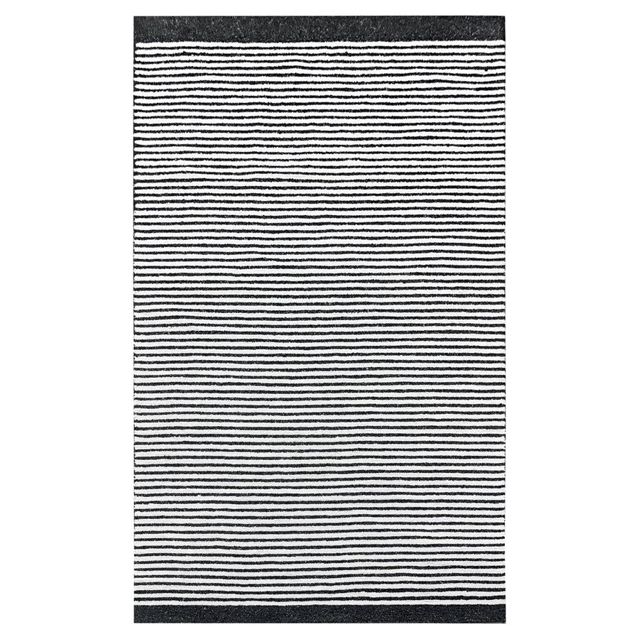 Lavin Rugs N5010 Myra 5'3" x 7'6" Stripe Rug, Beige/Black/White - N5010-0507