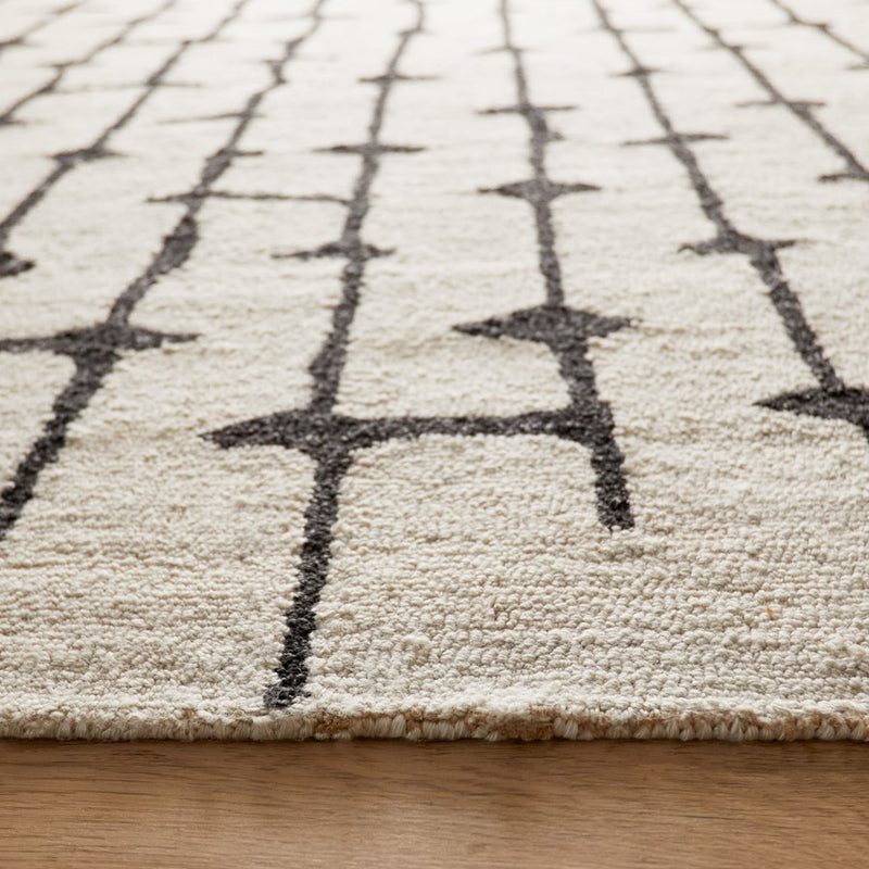 Lavin Rugs N5012 Myra 2' x 3' Stripe Rug, Beig Grey/Black/White