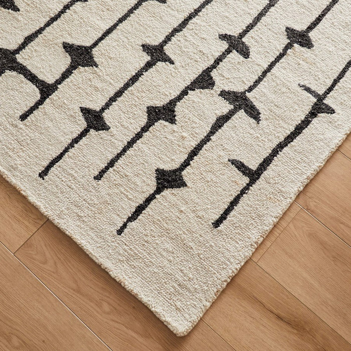 Lavin Rugs N5012 Myra 5'3" x 7'6" Stripe Rug, Beig Grey/Black/White