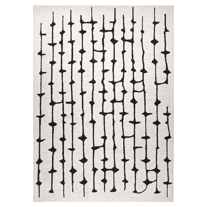 Lavin N5012 Myra 7'10"x10'10" Stripe Rug, Beig Grey/Black/White - N5012-0811