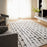 Lavin N5012 Myra 7'10"x10'10" Stripe Rug, Beig Grey/Black/White