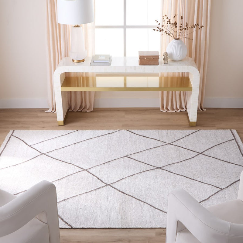 Lavin Rugs N5013 Myra 2' x 3' Geo Rug, Cream Brown/Black/White