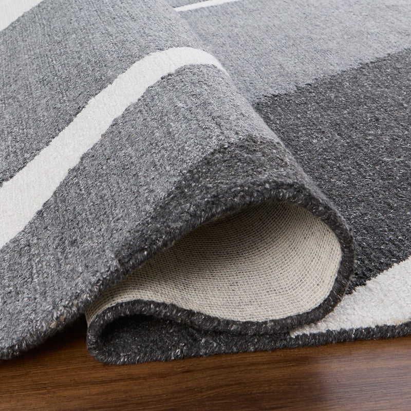 Lavin Rugs N5014 Kali 2' x 3' Stripe Rug, Cream/Black/White/Grey