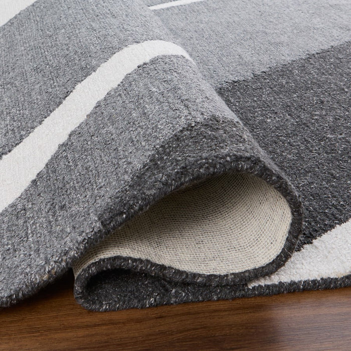 Lavin Rugs N5014 Kali 5'3"x7'6" Stripe Rug, Cream/Black/White/Grey