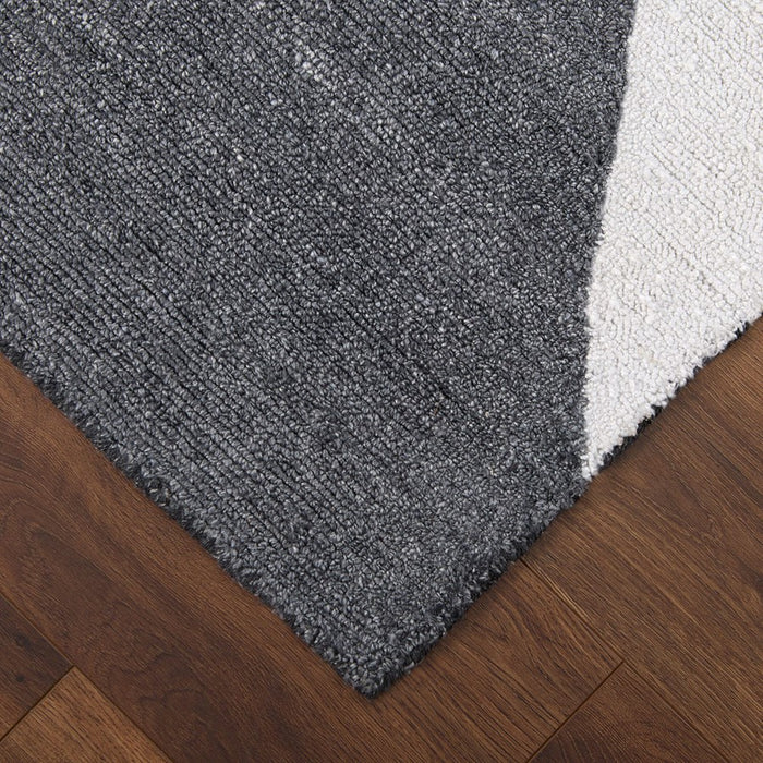 Lavin Rugs N5014 Kali 5'3"x7'6" Stripe Rug, Cream/Black/White/Grey