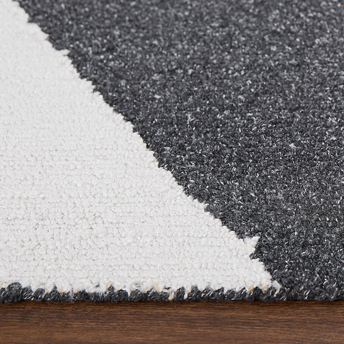 Lavin Rugs N5014 Kali 6'7"x9'6" Stripe Rug, Cream/Black/White/Grey