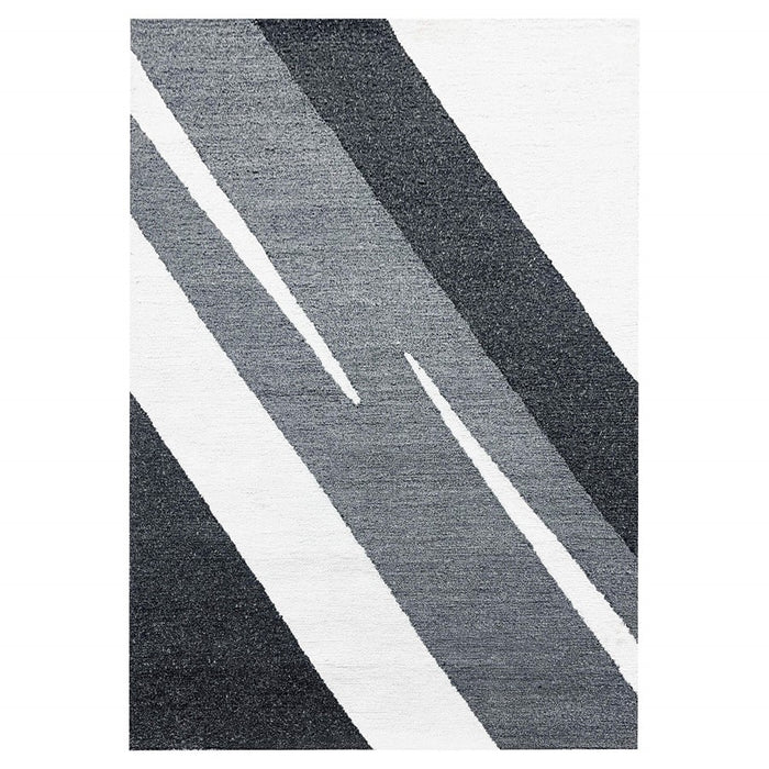 Lavin N5014 Kali 7'10"x10'10" Stripe Rug, Cream/Black/White/Grey - N5014-0811