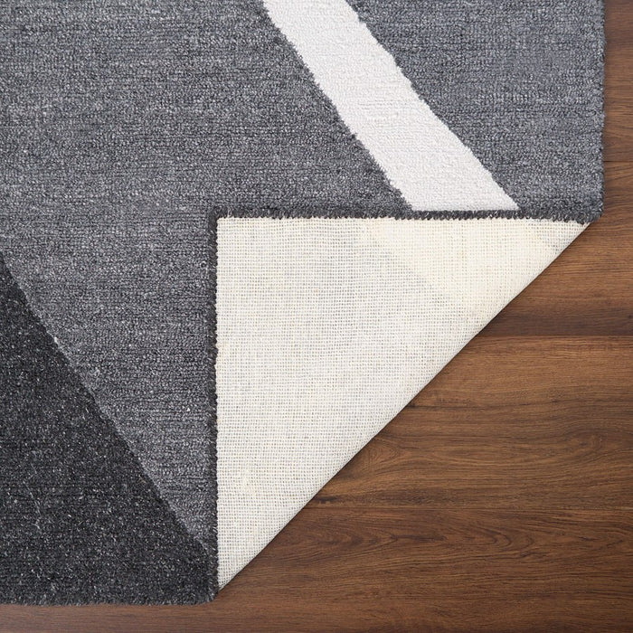 Lavin N5014 Kali 7'10"x10'10" Stripe Rug, Cream/Black/White/Grey