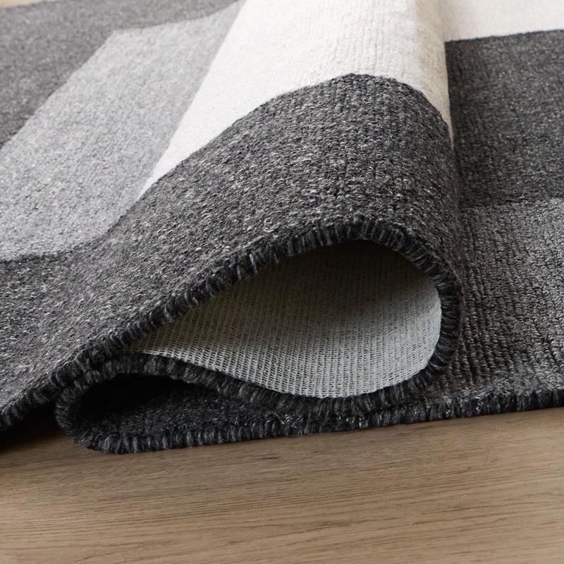 Lavin Rugs N5015 Kali 5'3" x 7'6" Geo Rug, Cream/Black/White/Grey