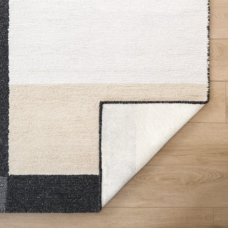 Lavin Rugs N5015 Kali 5'3" x 7'6" Geo Rug, Cream/Black/White/Grey