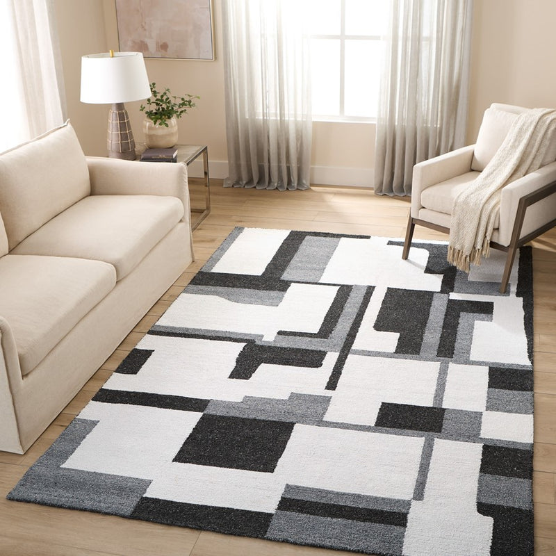 Lavin Rugs N5016 Kali 2' x 3' Geo Rug, Grey Cream/Black/White/Grey
