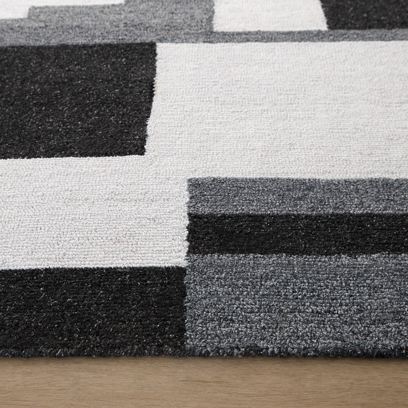 Lavin Rugs N5016 Kali 2' x 3' Geo Rug, Grey Cream/Black/White/Grey