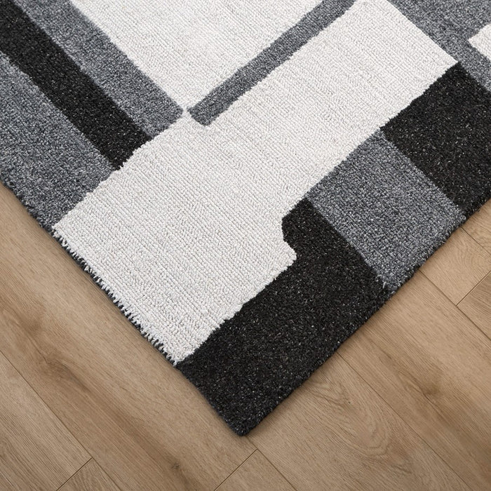 Lavin Rugs N5016 Kali 2' x 3' Geo Rug, Grey Cream/Black/White/Grey