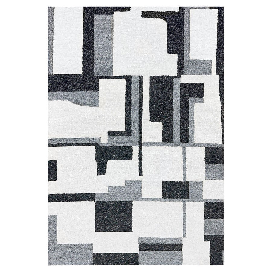 Lavin Rugs N5016 Kali 6'7" x 9'6" Geo Rug, Cream/Black/White/Grey - N5016-0609