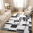 Lavin Rugs N5016 Kali 6'7" x 9'6" Geo Rug, Cream/Black/White/Grey