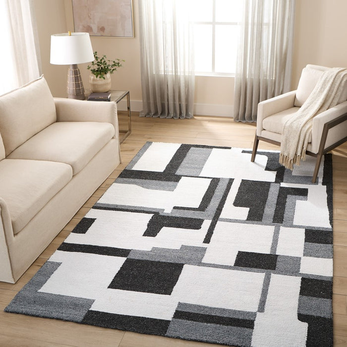 Lavin Rugs N5016 Kali 6'7" x 9'6" Geo Rug, Cream/Black/White/Grey