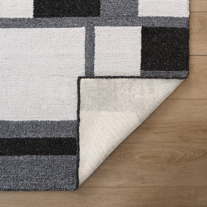 Lavin Rugs N5016 Kali 6'7" x 9'6" Geo Rug, Cream/Black/White/Grey