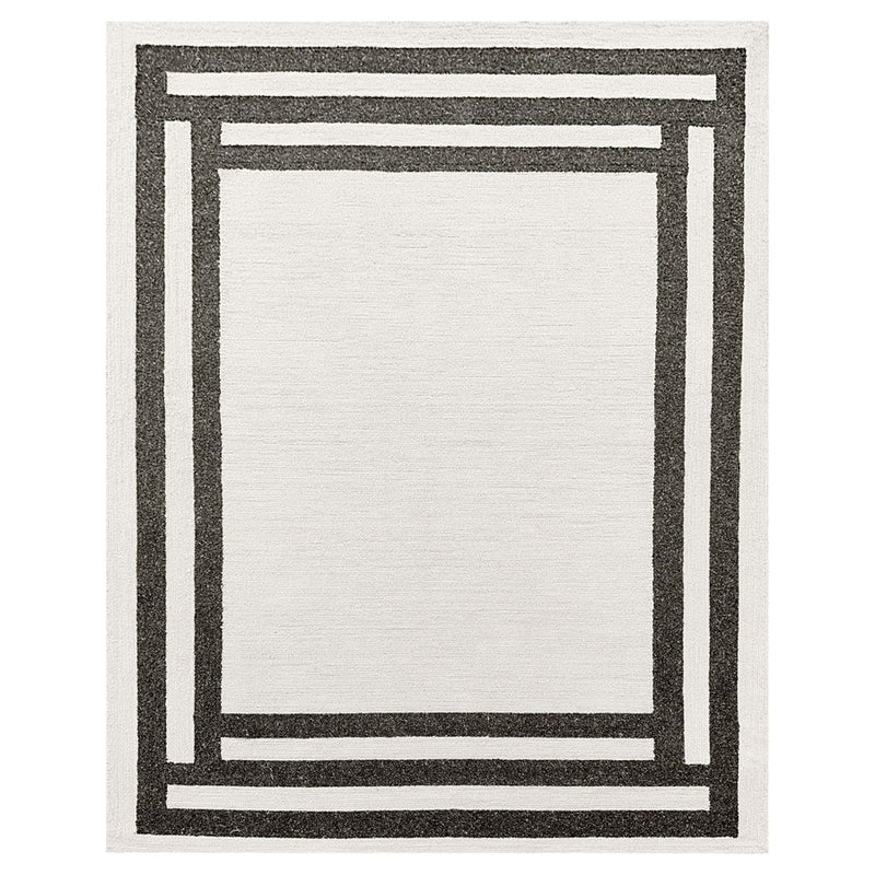 Lavin Rugs N5017 Kali 2' x 3' Border Rug, Cream/Black/White - N5017-0203
