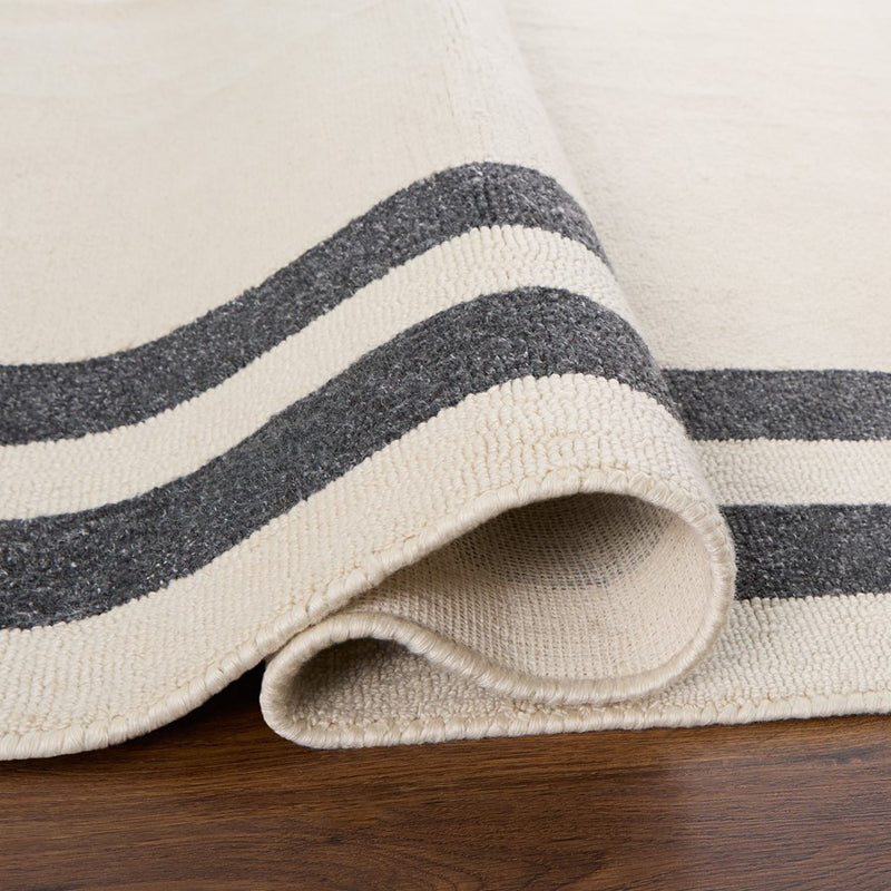 Lavin Rugs N5017 Kali 2' x 3' Border Rug, Cream/Black/White