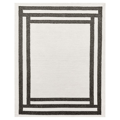 Lavin Rugs N5017 Kali 5'3" x 7'6" Border Rug, Cream/Black/White - N5017-0507