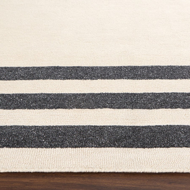 Lavin Rugs N5017 Kali 6'7" x 9'6" Border Rug, Cream/Black/White