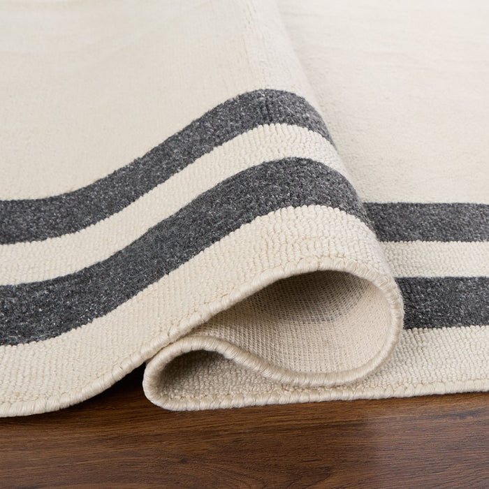 Lavin Rugs N5017 Kali 6'7" x 9'6" Border Rug, Cream/Black/White