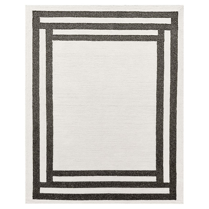 Lavin Rugs N5017 Kali 9'10" x 13'2" Border Rug, Cream/Black/White - N5017-1013
