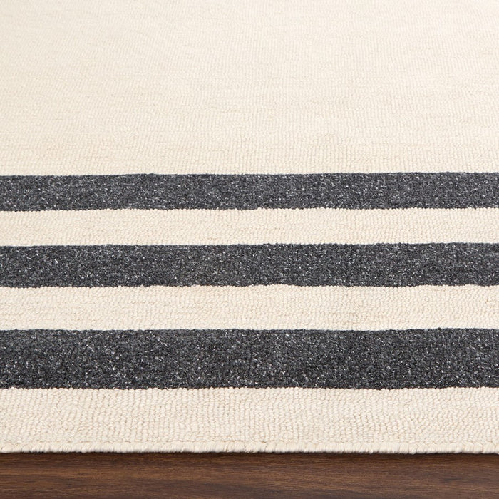 Lavin Rugs N5017 Kali 9'10" x 13'2" Border Rug, Cream/Black/White