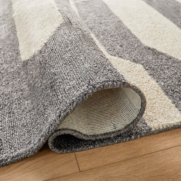 Lavin Rugs N5018 Kali 5'3" x 7'6" Geo Rug, Grey Cream/Grey/White