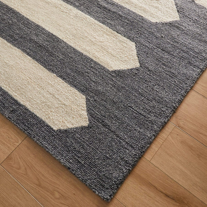 Lavin Rugs N5018 Kali 6'7" x 9'6" Geo Rug, Grey Cream/Grey/White