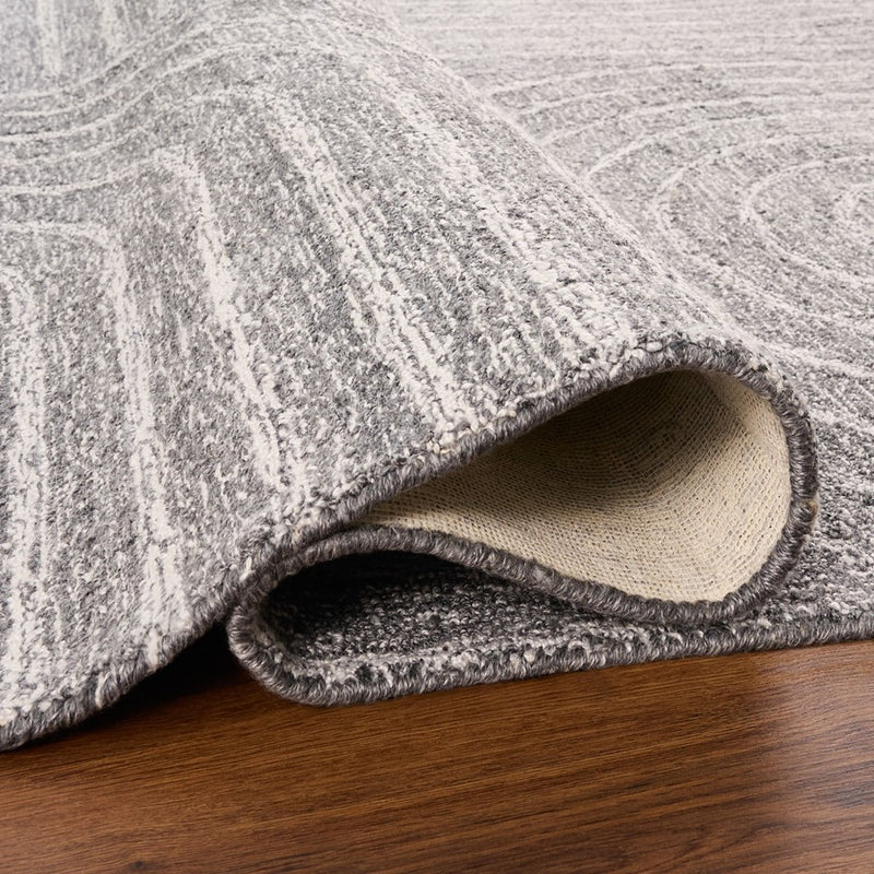 Lavin Rugs N5022 Kali 2' x 3' Linear Swirl Rug, Cream/Grey/White
