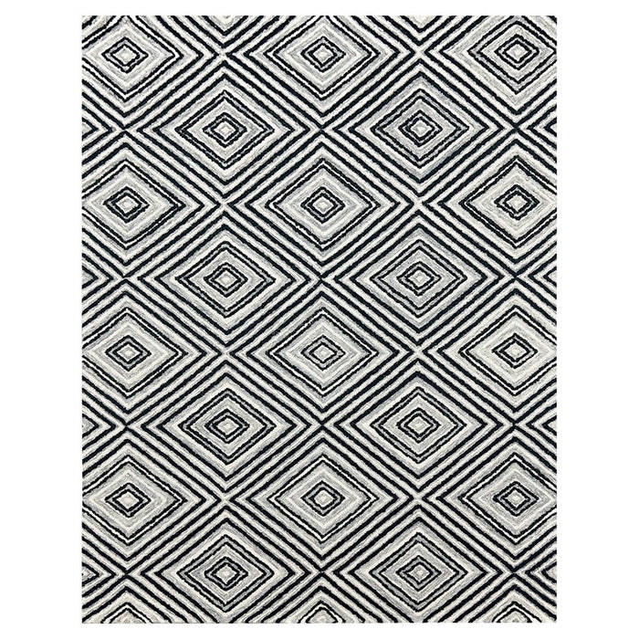 Lavin Rugs N5023 Vani 6'7" x 9'6" Geo Rug, Grey Cream/Black/White - N5023-0609