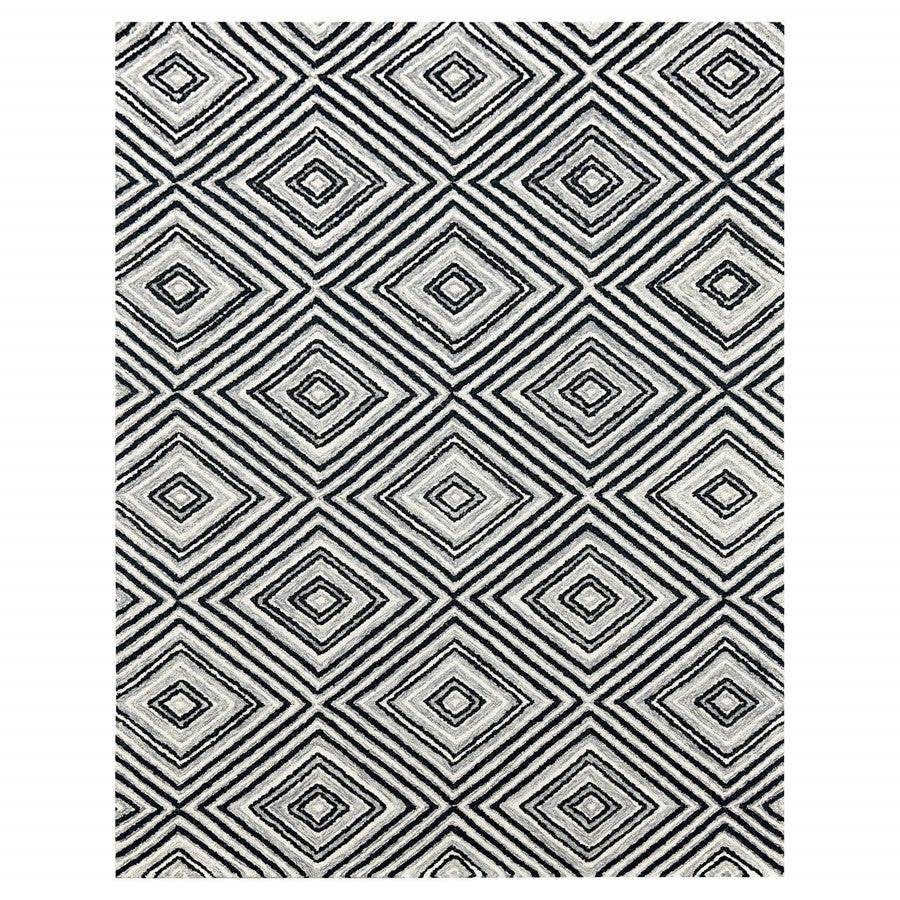 Lavin Rugs N5023 Vani 9'10" x 13'2" Geo Rug, Grey Cream/Black/White - N5023-1013