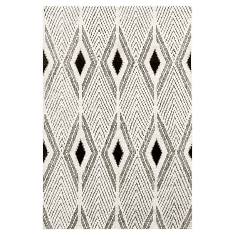 Lavin Rugs N5024 Vani 2' x 3' Geo Rug, Grey Cream Balck/Black/White - N5024-0203