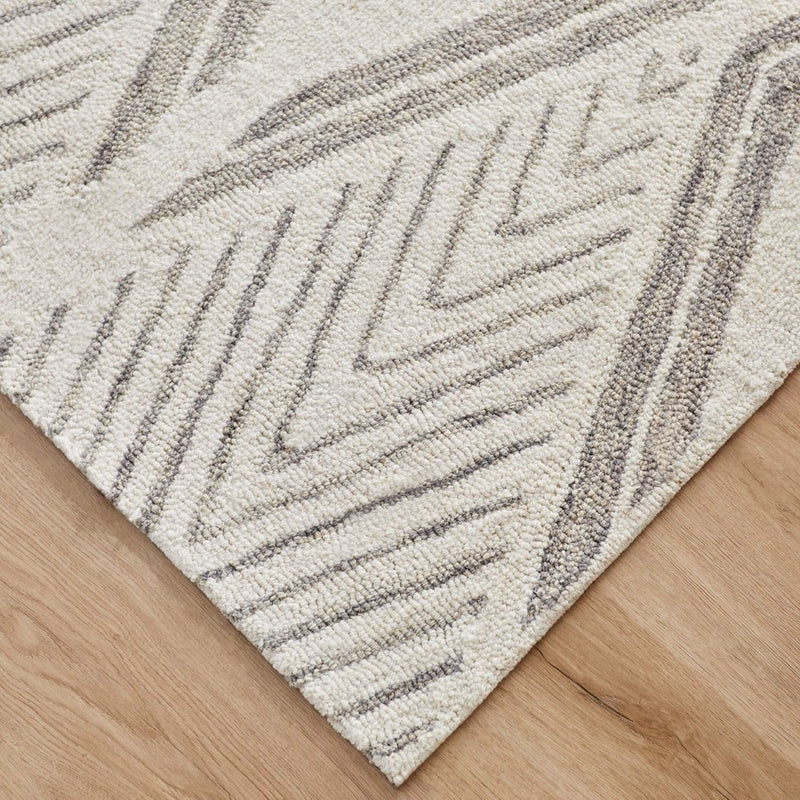 Lavin Rugs N5024 Vani 2' x 3' Geo Rug, Grey Cream Balck/Black/White