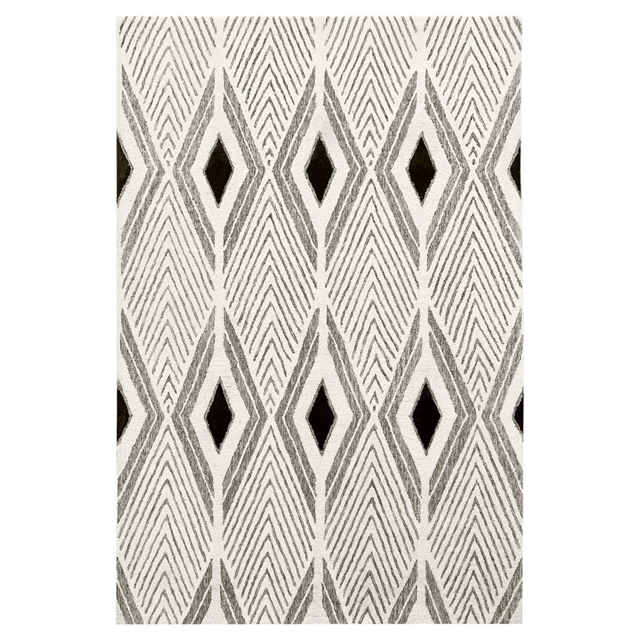 Lavin Rugs N5024 Vani 5'3" x 7'6" Geo Rug, Cream Balck/Black/White - N5024-0507