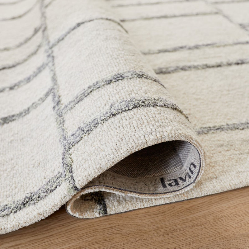 Lavin Rugs N5025 Vani 2' x 3' Geo Rug, Cream Green/White/Ivory
