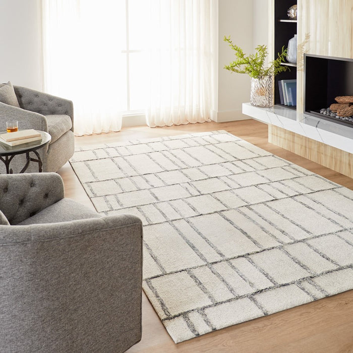 Lavin Rugs N5025 Vani 6'7" x 9'6" Geo Rug, Cream Green/White/Ivory