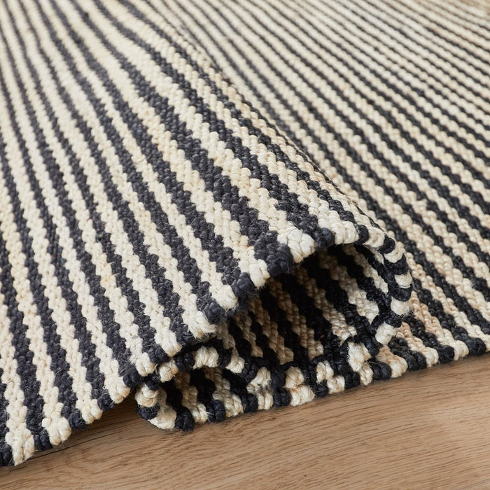 Lavin Rugs N5028 Ganges 2' x 3' Stripe Rug, Cream/Black/Natural