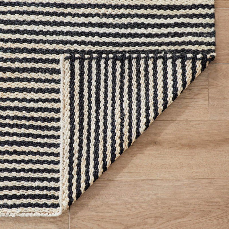 Lavin Rugs N5028 Ganges 2' x 3' Stripe Rug, Cream/Black/Natural