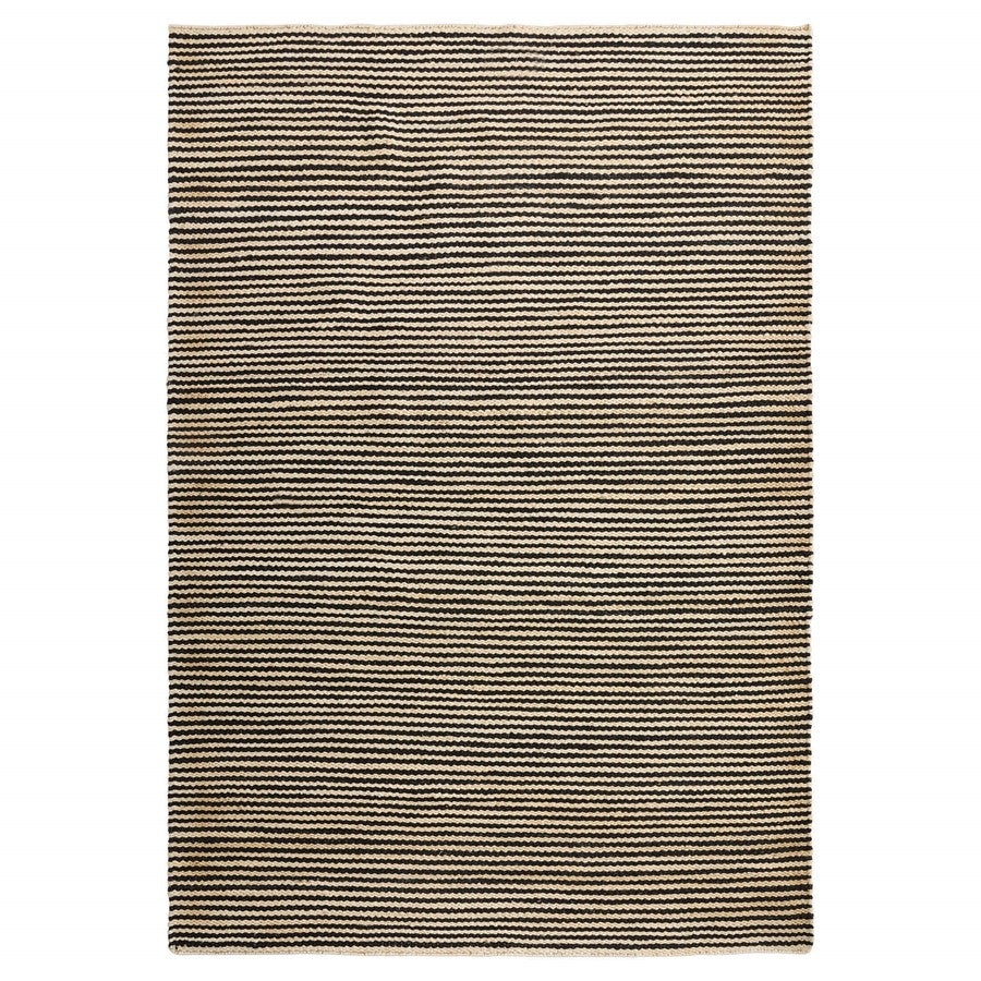 Lavin Rugs N5028 Ganges 5'3" x 7'6" Stripe Rug, Cream/Black/Natural - N5028-0507