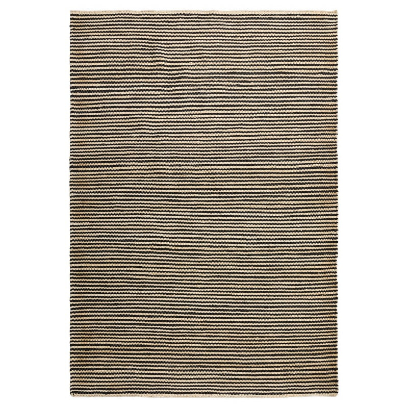 Lavin Rugs N5028 Ganges 6'7" x 9'6" Stripe Rug, Cream/Black/Natural - N5028-0609