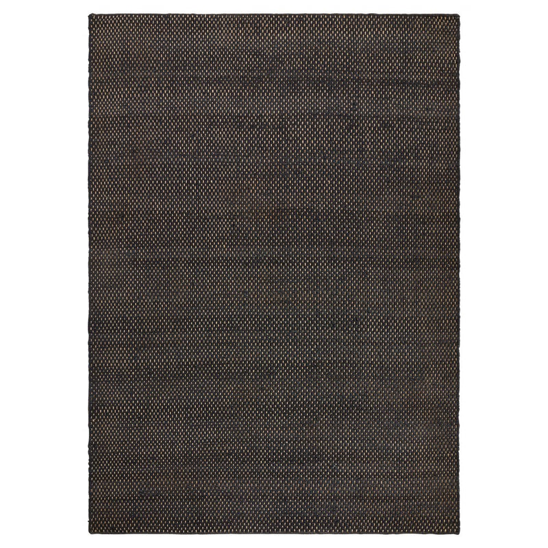 Lavin Rugs N5029 Ganges 2' x 3' Solid Rug, Black/Black - N5029-0203