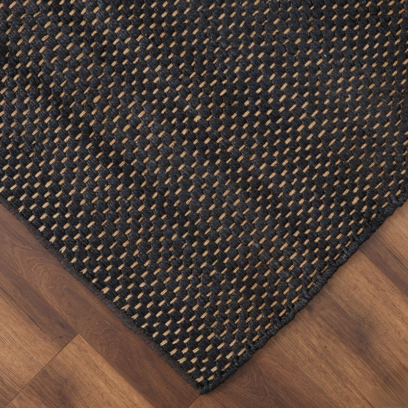 Lavin Rugs N5029 Ganges 2' x 3' Solid Rug, Black/Black