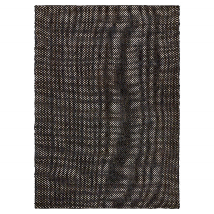Lavin Rugs N5029 Ganges 5'3" x 7'6" Solid Rug, Black/Black - N5029-0507