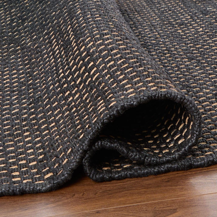 Lavin Rugs N5029 Ganges 5'3" x 7'6" Solid Rug, Black/Black