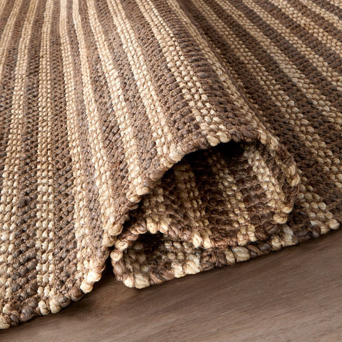 Lavin Rugs N5030 Ganges 9'10" x 13'2" Stripe Rug, Beige Brown/Brown