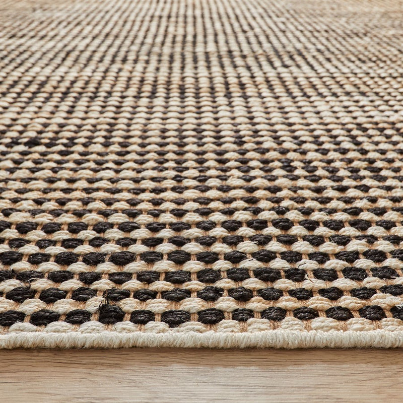 Lavin Rugs N5031 Ganges 2' x 3' Stripe Rug, Natural Black/Natural
