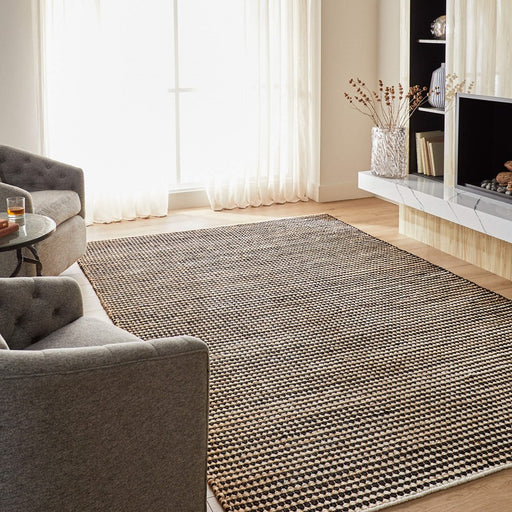 Lavin Rugs N5031 Ganges 5'3"x7'6" Stripe Rug, Natural Black/Natural