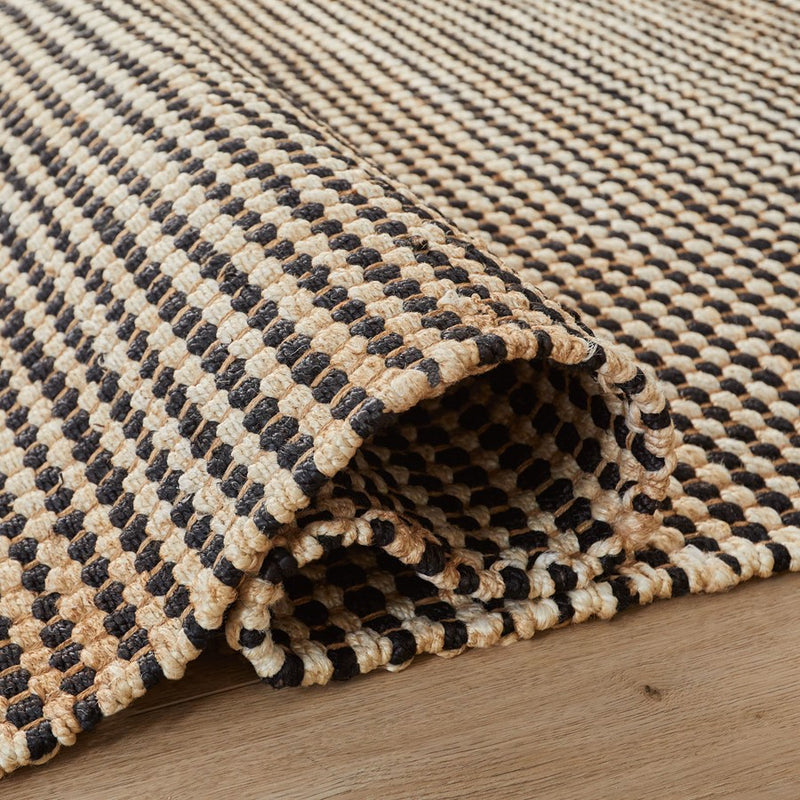 Lavin Rugs N5031 Ganges 9'10"x13'2" Stripe Rug, Black/Natural